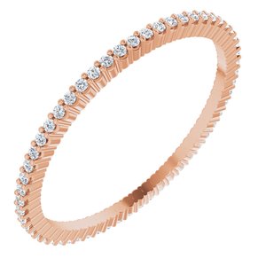 10K Rose Gold 1/5 CTW Natural Diamond Eternity Band Size 9