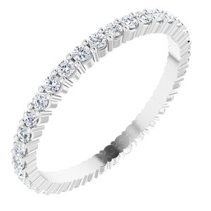 10K White Gold 3/4 CTW Natural Diamond Eternity Band Size 8.75