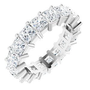 10K White Gold 7 1/5 CTW Natural Diamond Eternity Band Size 8.75