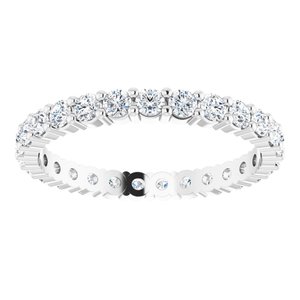 10K White Gold 1 CTW Natural Diamond Eternity Band Size 8.5
