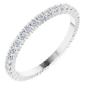 10K White Gold 3/4 CTW Natural Diamond Eternity Band Size 9