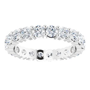 10K White Gold 3 CTW Natural Diamond Eternity Band Size 9