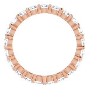 10K Rose Gold 1 1/4 CTW Natural Diamond Eternity Band Size 4.75