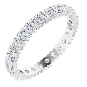 10K White Gold 1 3/8 CTW Natural Diamond Eternity Band Size 7.75