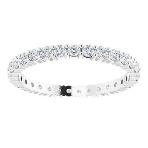 10K White Gold 7/8 CTW Natural Diamond Eternity Band Size 9