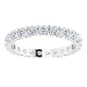 10K White Gold 1 3/8 CTW Natural Diamond Eternity Band Size 7.25