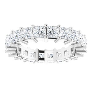 10K White Gold 5 CTW Natural Diamond Eternity Band Size 9