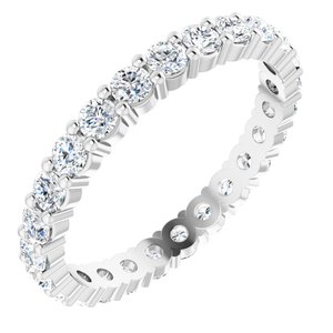 10K White Gold 1 5/8 CTW Natural Diamond Eternity Band Size 8.75