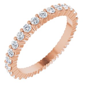 10K Rose Gold 1/2 CTW Natural Diamond Eternity Band Size 4