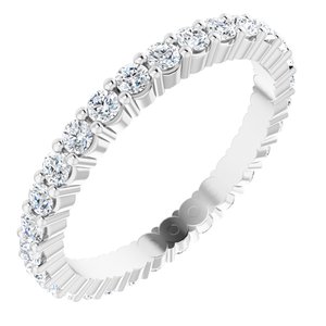 10K White Gold 1/2 CTW Natural Diamond Eternity Band Size 4