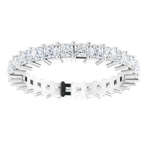 10K White Gold 2 CTW Natural Diamond Eternity Band Size 8