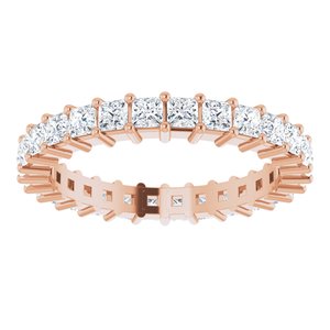 10K Rose Gold 2 CTW Natural Diamond Eternity Band Size 8