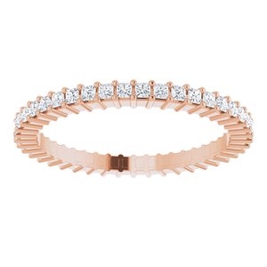 10K Rose Gold 1/2 CTW Lab-Grown Diamond Eternity Band Size 6.5