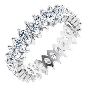 14K White Gold 1 3/4 CTW Natural Diamond Eternity Band Size 4.5