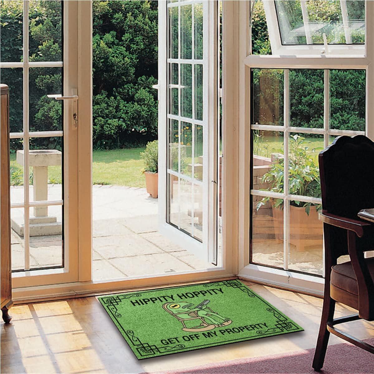Hippity Hoppity Get Off My Property Funny Frog Low Profile Doormat