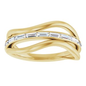 14K Yellow Gold 1/3 CTW Natural Diamond Freeform Ring