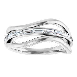 Sterling Silver 1/3 CTW Natural Diamond Freeform Ring