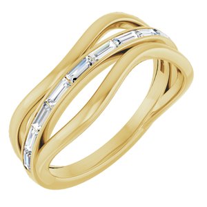 14K Yellow Gold 1/3 CTW Natural Diamond Freeform Ring