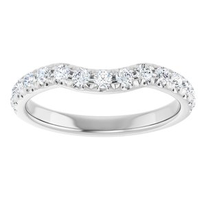 Platinum 1/2 CTW Lab-Grown Diamond Contour Band