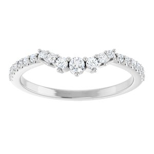 Platinum 1/5 CTW Lab-Grown Diamond  Contour Band