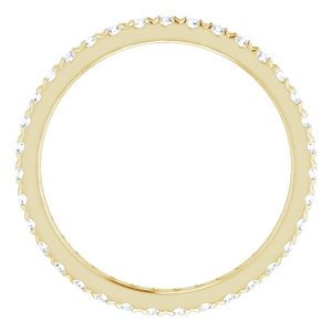 14K Yellow 1/2 CTW French Set Natural Diamond Eternity Band Size 9