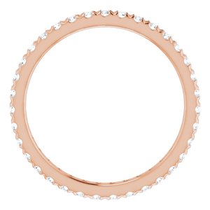 14K Rose 1/2 CTW French Set Natural Diamond Eternity Band Size 9