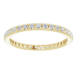 14K Yellow 1/2 CTW French Set Natural Diamond Eternity Band Size 9