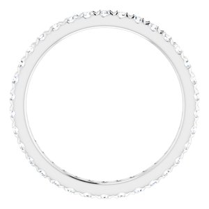 Platinum 1/2 CTW French Set Natural Diamond Eternity Band Size 4.5