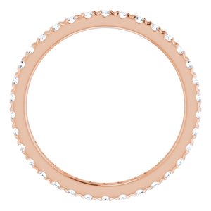 14K Rose Gold 1/2 CTW French Set Natural Diamond Eternity Band Size 4.5