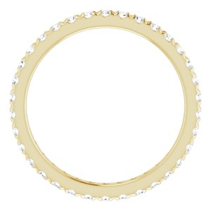 14K Yellow Gold 1/2 CTW French Set Natural Diamond Eternity Band Size 4.5