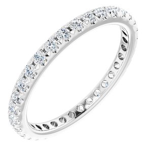 Platinum 1/2 CTW French Set Natural Diamond Eternity Band Size 9