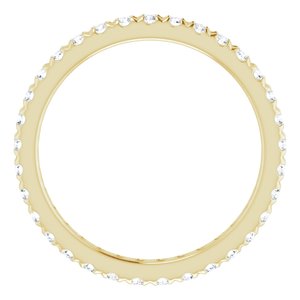14K Yellow Gold 3/8 CTW French Set Natural Diamond Eternity Band Size 4
