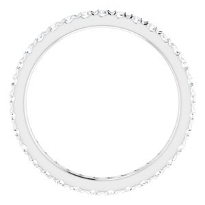 14K White Gold 3/8 CTW French Set Natural Diamond Eternity Band Size 4