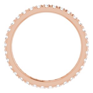 14K Rose Gold 3/8 CTW French Set Natural Diamond Eternity Band Size 4