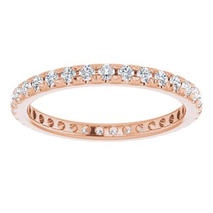 14K Rose Gold 3/8 CTW French Set Natural Diamond Eternity Band Size 4