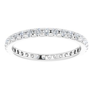 Platinum 1/2 CTW French Set Natural Diamond Eternity Band Size 9
