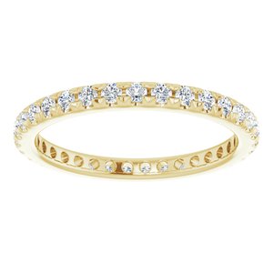 14K Yellow Gold 3/8 CTW French Set Natural Diamond Eternity Band Size 4
