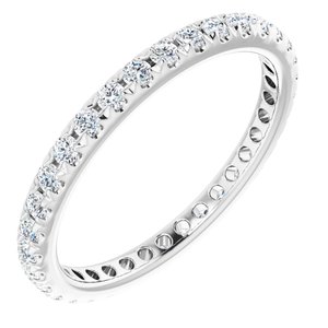 Platinum 1/2 CTW French Set Natural Diamond Eternity Band Size 4.5