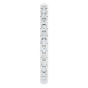 Platinum 3/8 CTW French Set Natural Diamond Eternity Band Size 4