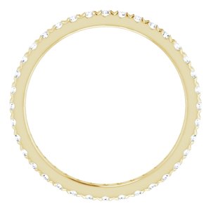 14K Yellow Gold 1/2 CTW French Set Natural Diamond Eternity Band Size 6