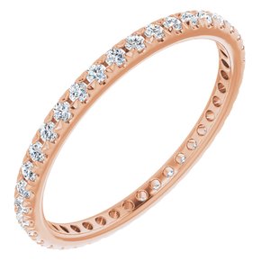 14K Rose Gold 1/2 CTW French Set Natural Diamond Eternity Band Size 8