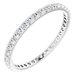Platinum 1/2 CTW French Set Natural Diamond Eternity Band Size 8