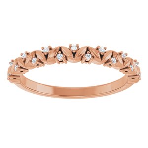 14K Rose Gold .06 CTW Natural Diamond Stackable Leaf Ring