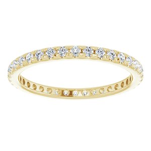 14K Yellow Gold 1/2 CTW French Set Natural Diamond Eternity Band Size 6