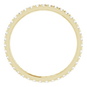 14K Yellow Gold 1/2 CTW French Set Natural Diamond Eternity Band Size 8