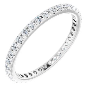 Platinum 1/2 CTW French Set Natural Diamond Eternity Band Size 6