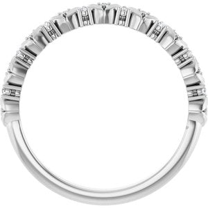 Platinum .06 CTW Natural Diamond Stackable Leaf Ring