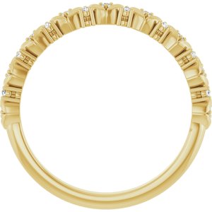 14K Yellow Gold .06 CTW Natural Diamond Stackable Leaf Ring