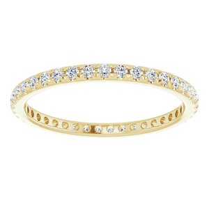 14K Yellow Gold 1/2 CTW French Set Natural Diamond Eternity Band Size 8
