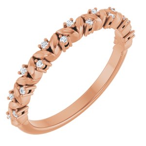 14K Rose Gold .06 CTW Natural Diamond Stackable Leaf Ring
